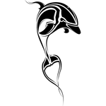 Переводная татуировка "Черный фельфин"