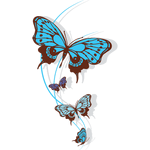Переводная татуировка "Голубые бабочки"