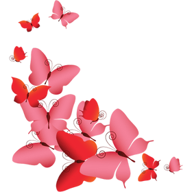 Переводная татуировка "Розовые бабочки"
