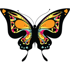 Переводная татуировка "Бабочка с цветным узором"