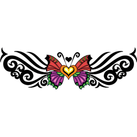 Переводная татуировка "Бабочка с узором трайбл"