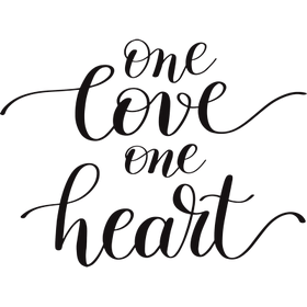 Переводная татуировка "One love, one heart"
