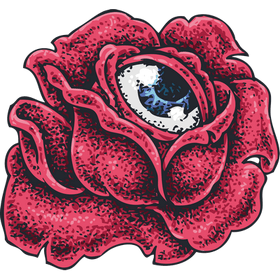 Переводная татуировка "Роза с глазом"