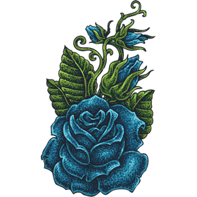 Переводная татуировка "Синяя роза"