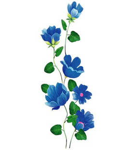 Переводная татуировка "Синие цветы"