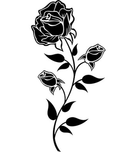 Переводная татуировка "Черная роза"