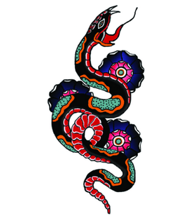Переводная татуировка "Змея олд скул"