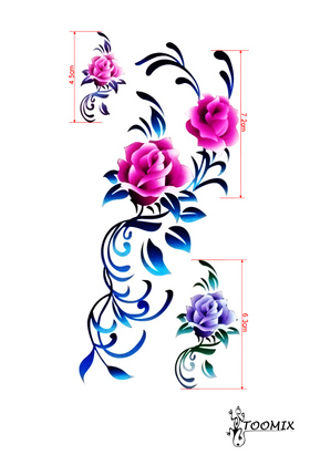 Татуировка наклейка на тело «Розовые розы»