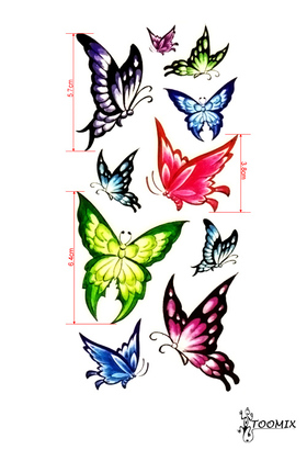 Переводная тату «Летящие бабочки»