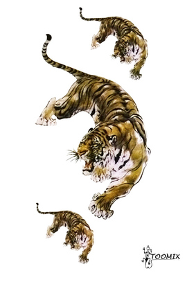 Переводная тату «Цветной тигр»