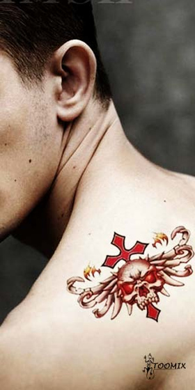 Наклейка татуировка «Череп и кости»